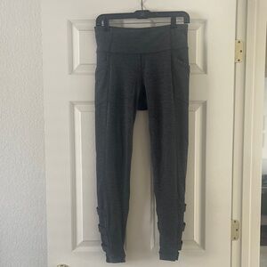 Athleta Dark Gray Leggings with Cutout Detail